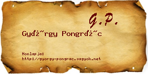 György Pongrác névjegykártya